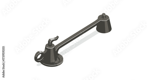 Isometric candle snuffer on white background for home decor