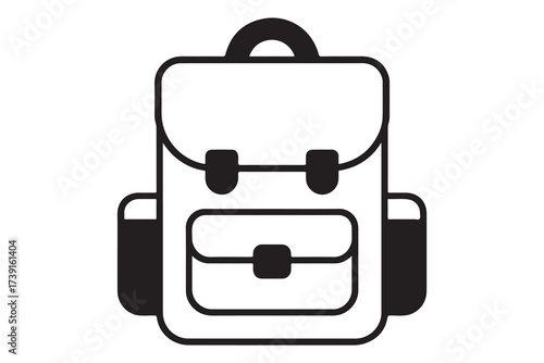 Backpack outline drawing vector illustration for school bag travel bag design needs