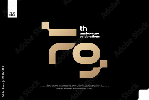 79th Anniversary Gold Logo, Number 79 Badge Vector for Corporate Celebration