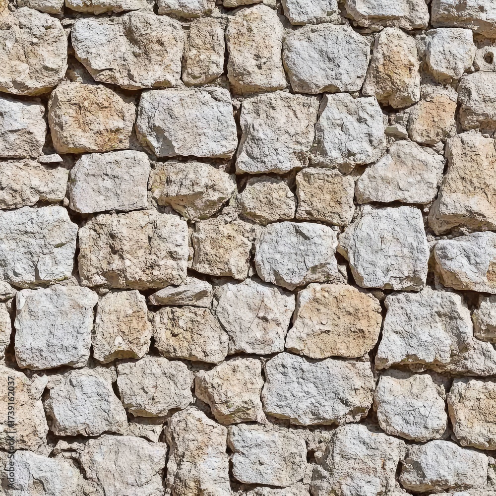 Obraz premium Tan, squared, stacked stones wall