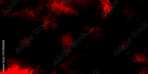 Dark red powder explosion cloud on black background. Abstract red and black grunge texture smoke. smoke fog misty texture overlay on dark black. paranormal red mystic smoke, clouds for movie.