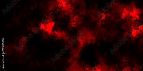 Dark red powder explosion cloud on black background. Abstract red and black grunge texture smoke. smoke fog misty texture overlay on dark black. paranormal red mystic smoke, clouds for movie.