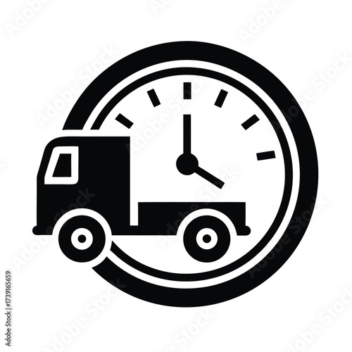 Delivery ETA Clock Icon Illustration
