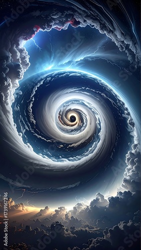 Spiral clouds swirling into the cosmos