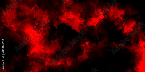 Dark red powder explosion cloud on black background. Abstract red and black grunge texture smoke. smoke fog misty texture overlay on dark black. paranormal red mystic smoke, clouds for movie.