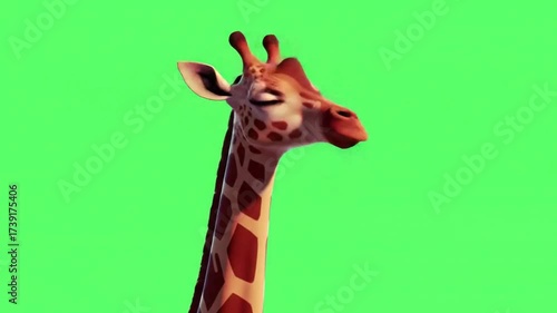 giraffe on a green background