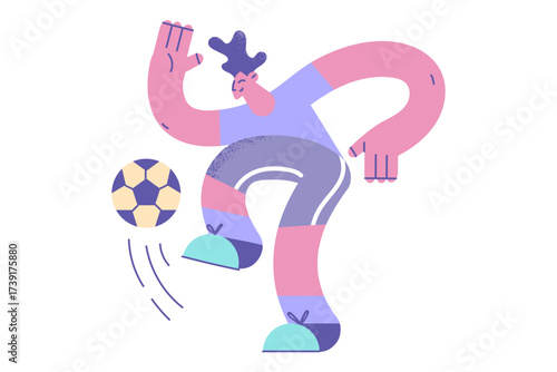 Professional soccer player and football concept