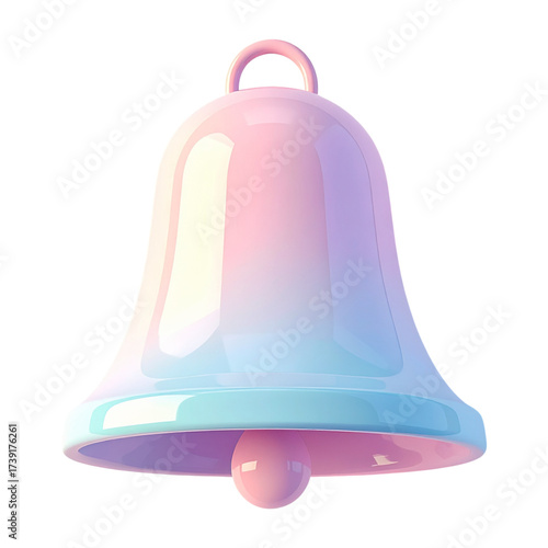 Transparent PNG 3D Model Soft Rounded Pink and Purple Notification Bell for New Message Alerts and Digital Subscription Updates Visuals