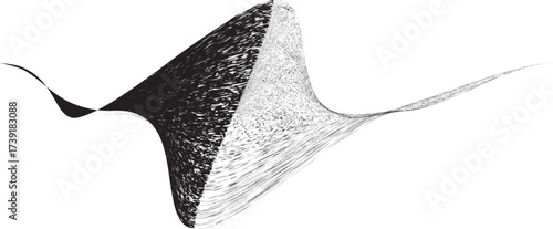 Decorative wave of line . Brush stroke waves. Abstract flow linear fluid design element .Zigzag wave. Wavy Music sounds lines. Squiggle brush stroke . Ornament design.Line art .Brush paint Vector 