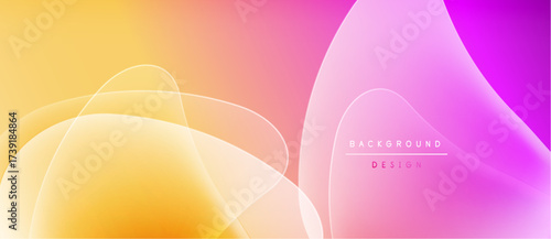 Abstract gradients blend yellow, pink hues. Overlapping shapes create soft visual texture. Modern design element for backgrounds.