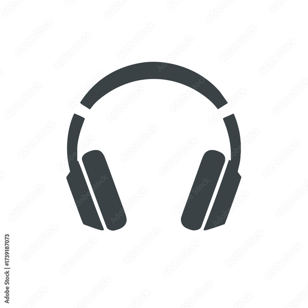 Obraz premium Headphone icon: Modern audio headset illustration for music, technology and entertainment projects, stock image