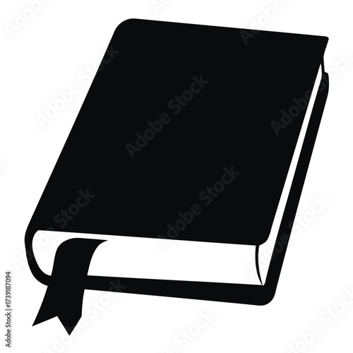 Classic closed book with bookmark vector illustration scalable eps icon for education and knowledge silhouette vector illustration white background
