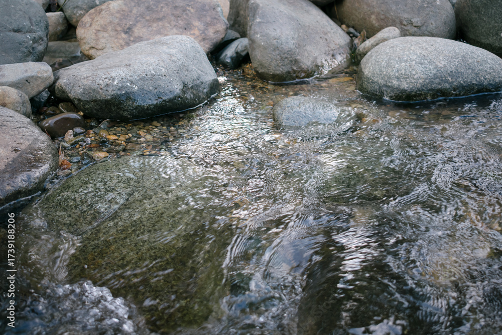 Fototapeta premium water flowing over rocks