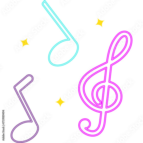Neon Music Note