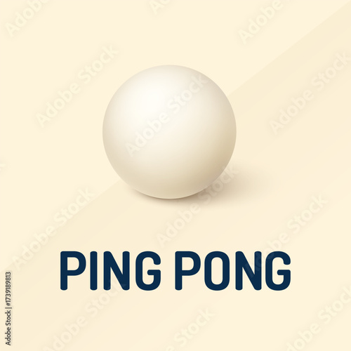 Pure Game ping pong banner. White ball. Vector.