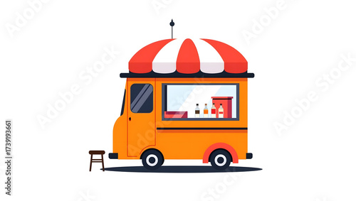OrangeFoodTruckWithAwning