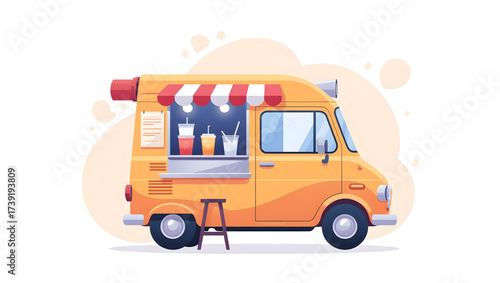 OrangeFoodTruckWithDrinks