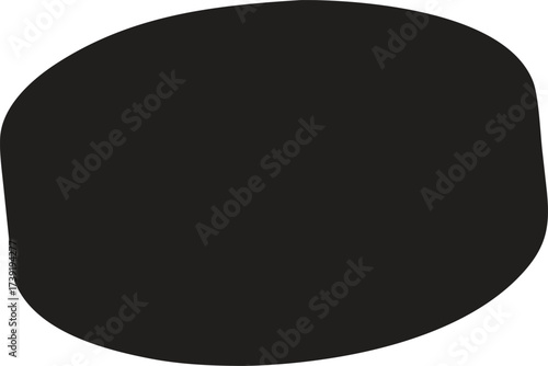 Ice Hockey Puck Silhouette, Vector Icon Symbol for Winter Sports and Competition
