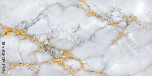 Elegant White Marble Texture with Gold Veins, Ideal for Stylish Interior Design and Decor Use