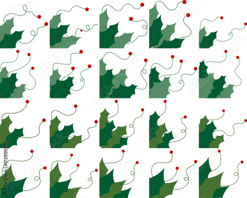 Christmas Holy Leaf Corner
