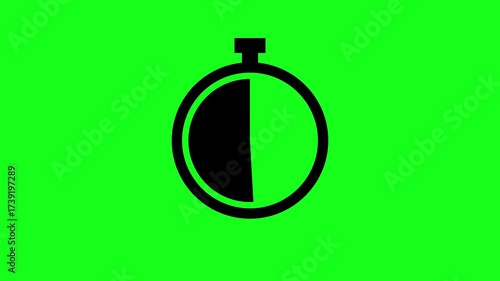 Stopwatch Timer Animation on Black Background, Digital Stopwatch Counting Seconds and Minutes for Sports and Fitness Training, Time Measurement Concept 4K Video