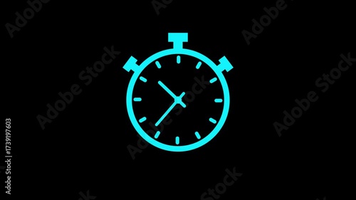 Wallpaper Mural Minimalist Clock Isolated Animation on Black Background, Simple Clock Icon with Moving Hands, Modern Time Measurement and Loop Timer Concept in 4K Video Torontodigital.ca