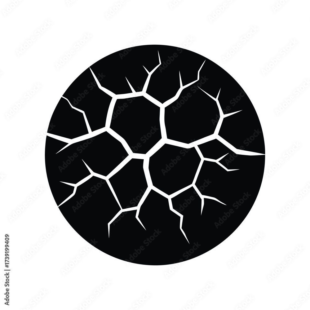 Fototapeta premium Drought Cracked Soil Icon