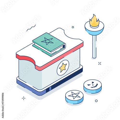 Have a look at this amazing icon of magic table in modern style