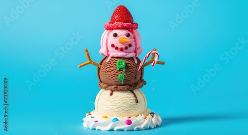 Creative Ice Cream Snowman Dessert Fun.