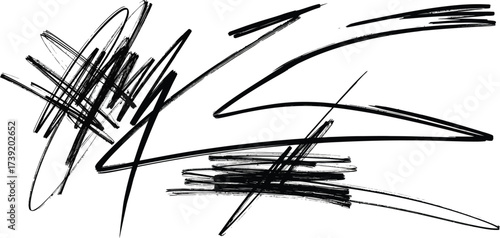 Abstract black brush strokes create a dynamic and artistic design element, perfect for adding a touch of modern flair to any project.