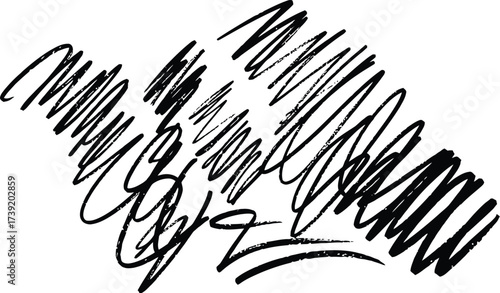 Bold black ink strokes create a dynamic abstract design, perfect for adding an artistic touch to creative projects and designs.