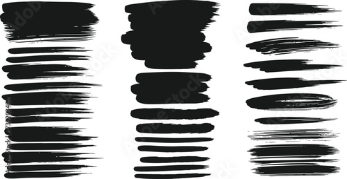 Black paint strokes offer a versatile design element for artistic projects, providing texture and visual interest in creative compositions.