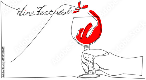Hands holding wine glass alcohol.  Suitable for alcoholic festival articles banner