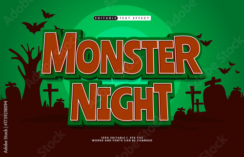 monster night editable text effect