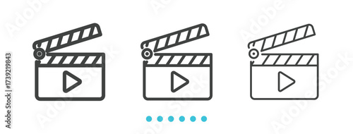 Video Player Icon. Thin linen icon vector.