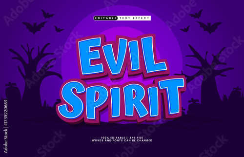 evil spirit editable text effect