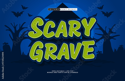 scary grave editable text effect