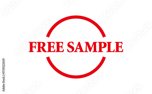 FREE SAMPLE - FREE SAMPLE words written on Red Rubber Stamp 
