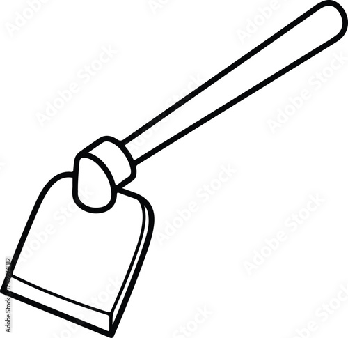 Vector silhouette garden hoe outline tool illustration