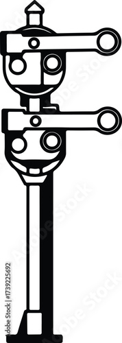 Vector silhouette pneumatic machine simple black and white illustration