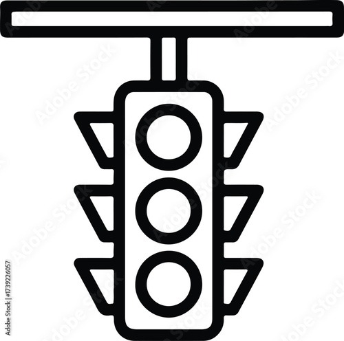 Vector silhouette traffic light icon simple design illustration