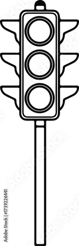 Vector silhouette traffic light signal outline illustration