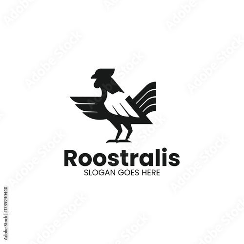 Rooster Silhouette Logo Design