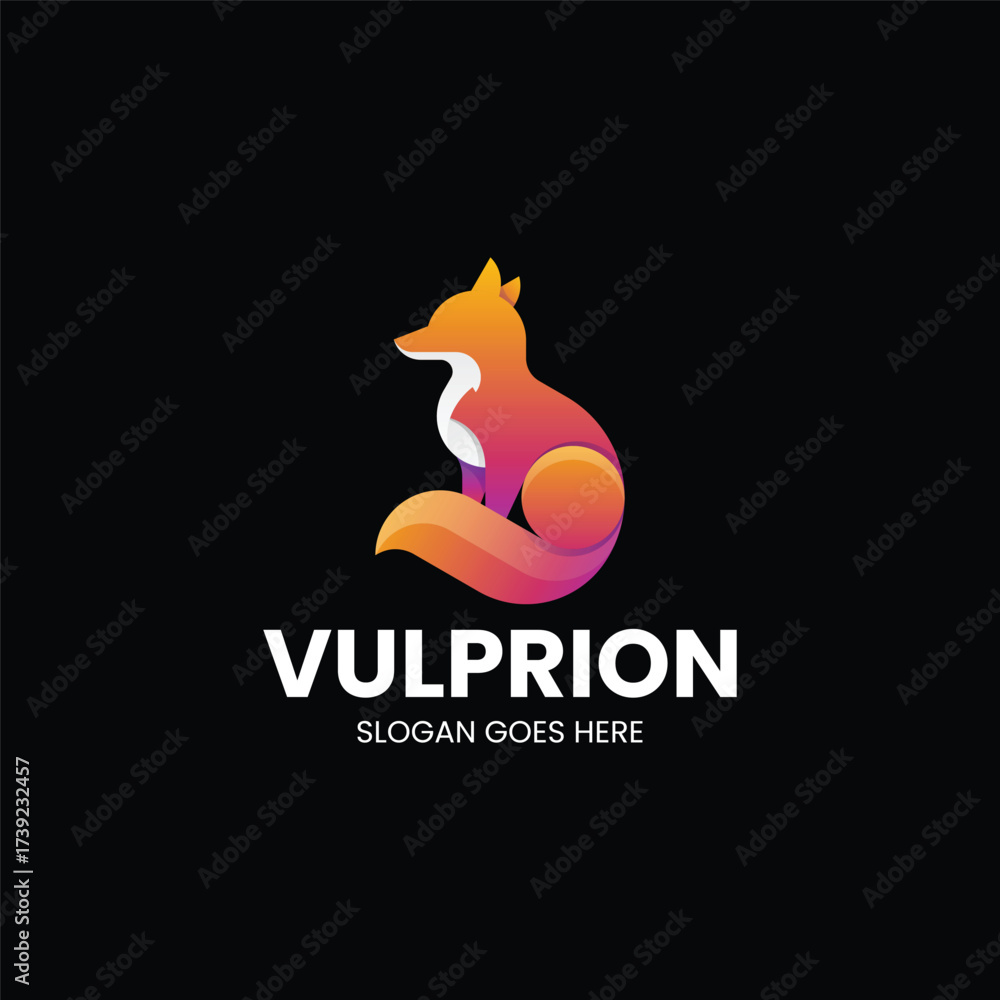 Obraz premium Gradient Modern Fox Logo Design
