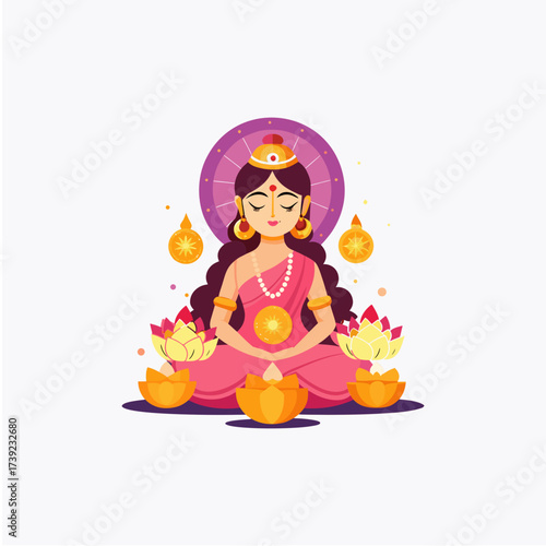 goddess meditating in lotus position