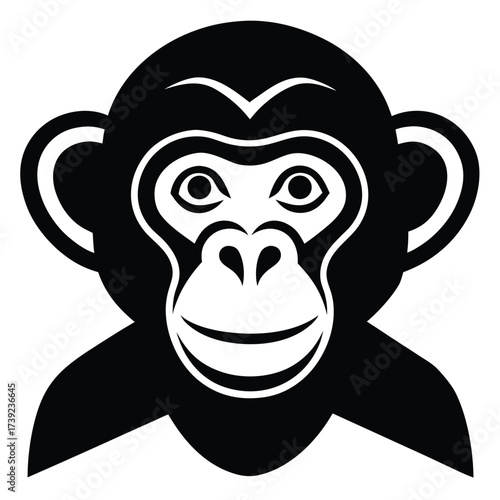 chimpanzee vector icon