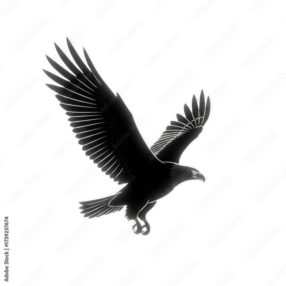 Obraz premium Majestic eagle soaring against a dark background