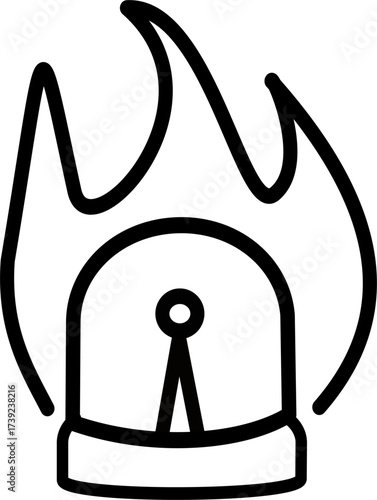 Fire alarm icon. Firefighter alarm light vector icon. Vector graphics and not Artificial Intelligence, logo illustration. Replaceable vector design.