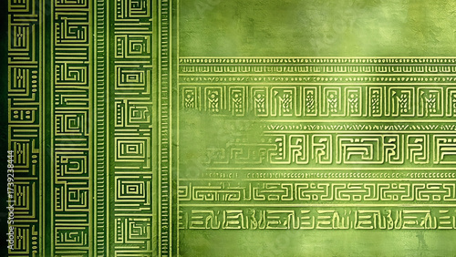 moss green ancient maze border