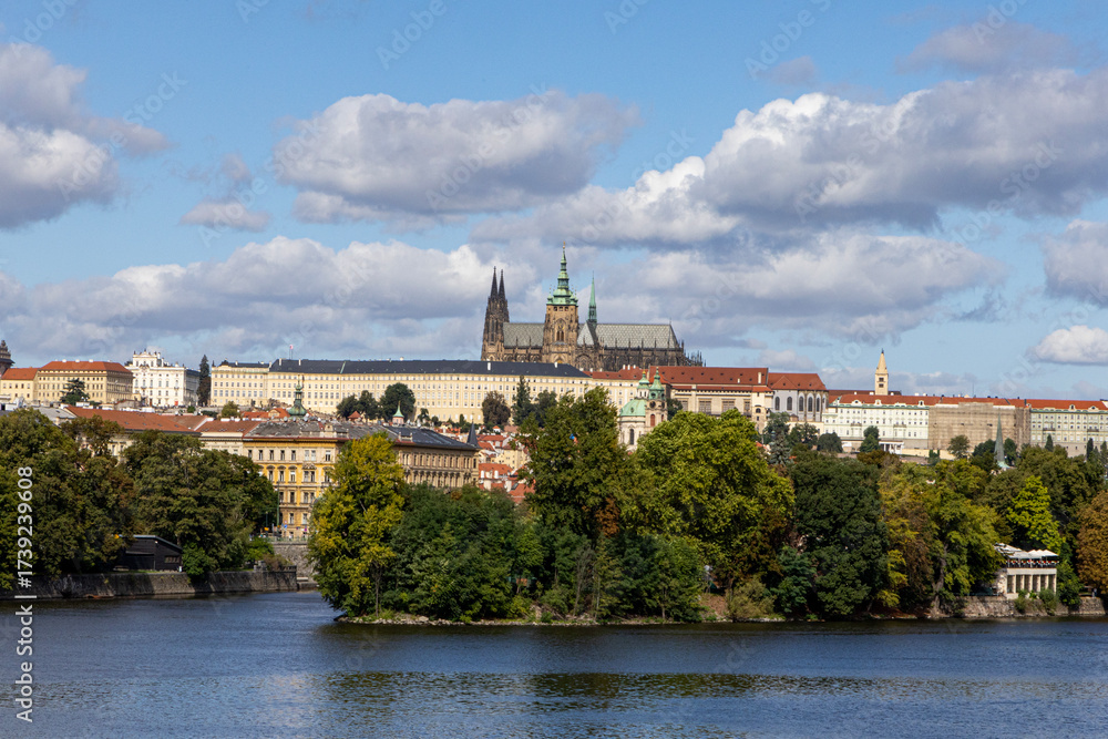 Fototapeta premium Prague cityscape. View of the city's main part. Prague, Czech Republic.